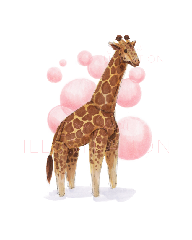 Toy Giraffe | Whimsical Illustration (PRINT)