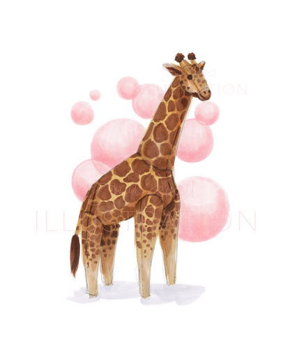 Toy Giraffe | Whimsical Illustration (PRINT)