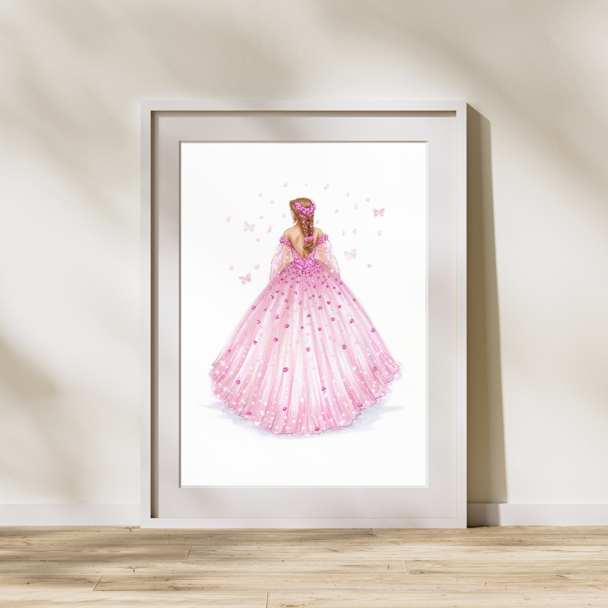 Pink Floral Ballgown  |  Fashion Illustration (PRINT)