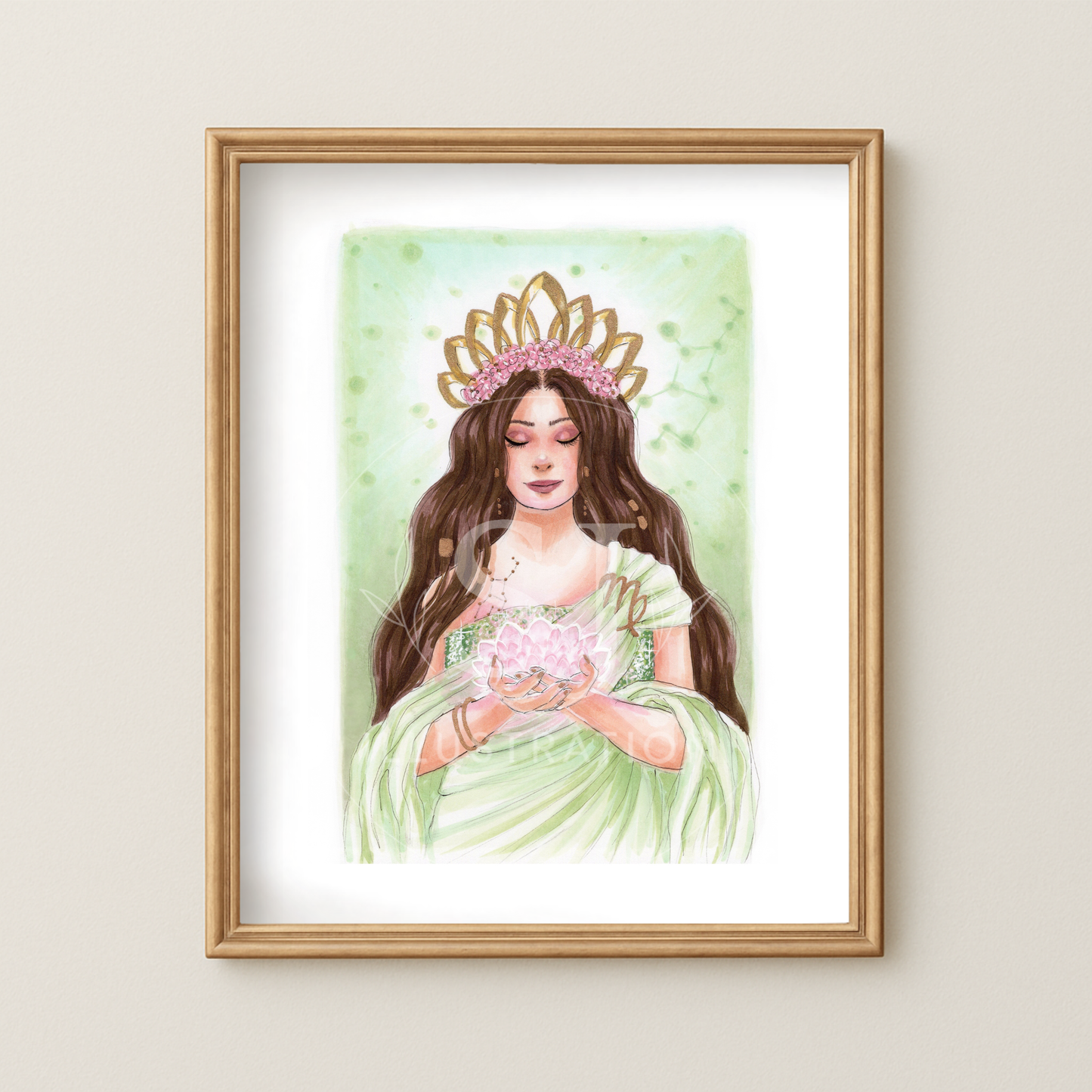 Virgo  |  Zodiac Fashion Illustration (EMBELLISHED PRINT)
