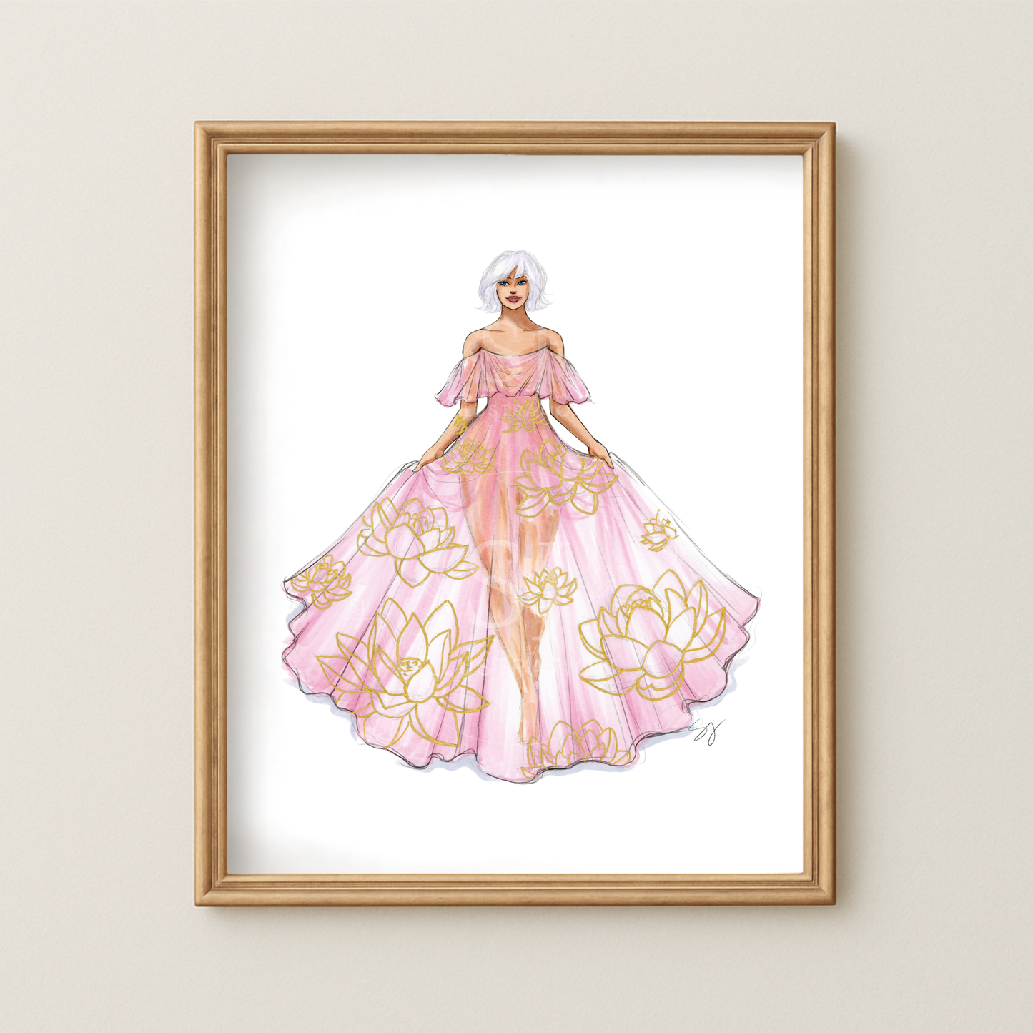 Virgo (series 2)  |  Zodiac Fashion Illustration (EMBELLISHED PRINT)