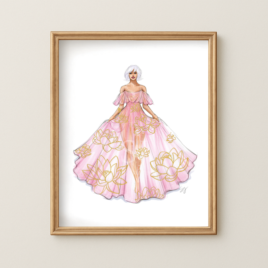 Virgo (series 2)  |  Zodiac Fashion Illustration (EMBELLISHED PRINT)