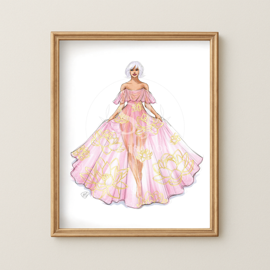 Virgo (series 2)  |  Zodiac Fashion Illustration (ART PRINT)