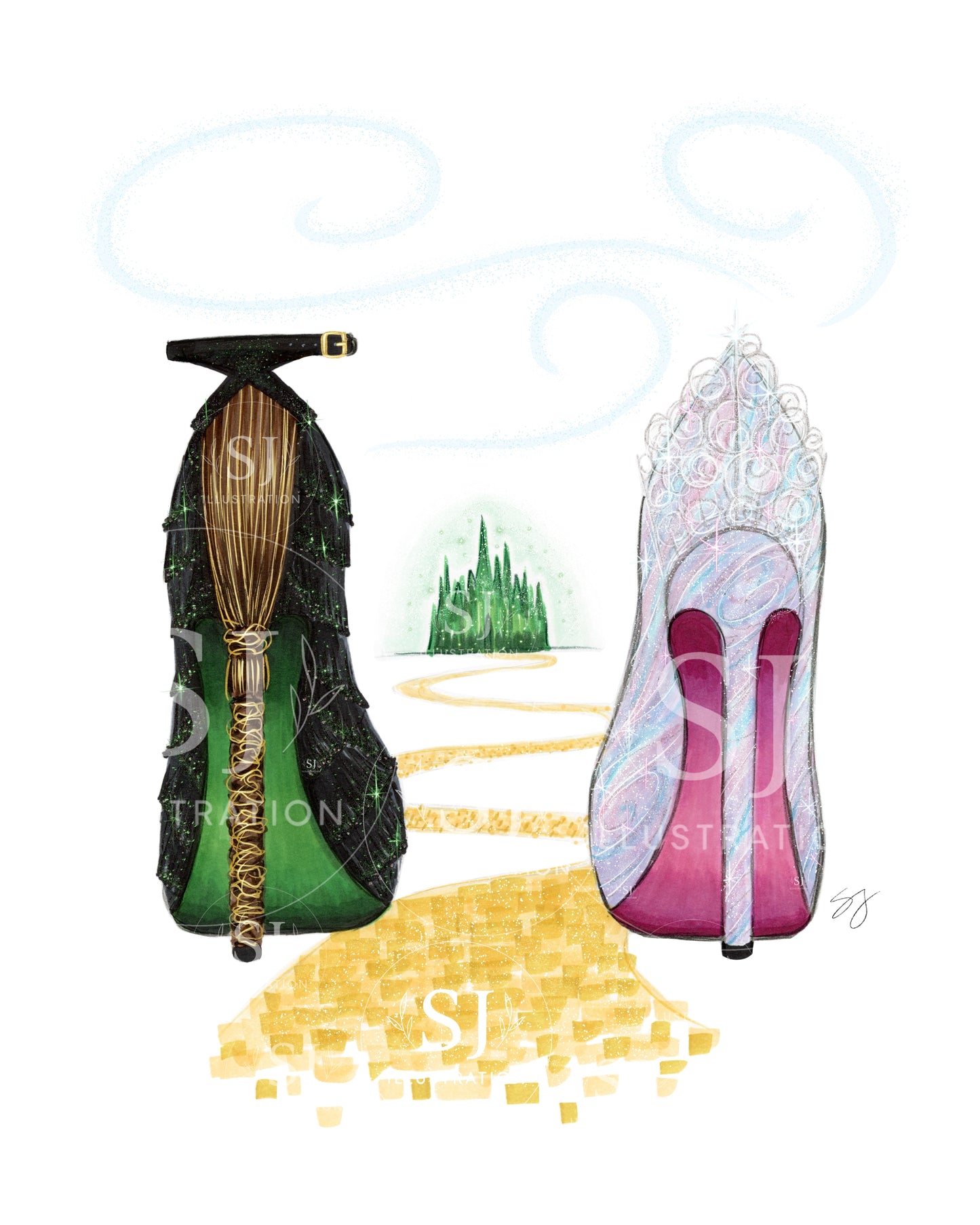 A Wickedly Good Pair  |  Musical Inspired Stiletto Illustration (ART PRINT)