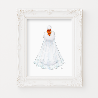 Winter Bride  |  Bridal Fashion Illustration (EMBELLISHED PRINT)